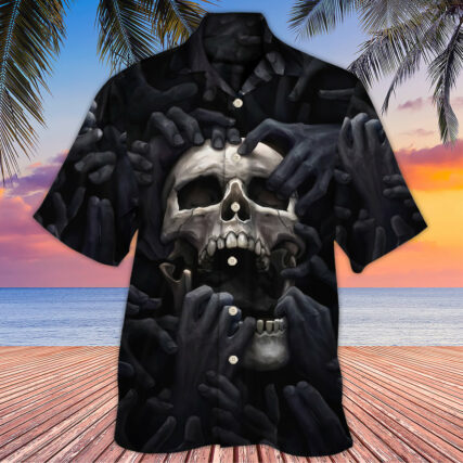 Skull Dark Screaming Hell's Hand - Hawaiian Shirt - Owl Ohh - Owl Ohh