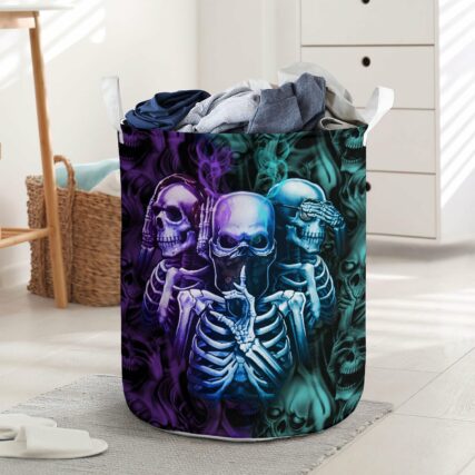 Skull Neither Hear Nor See - Laundry Basket - Owl Ohh - Owl Ohh