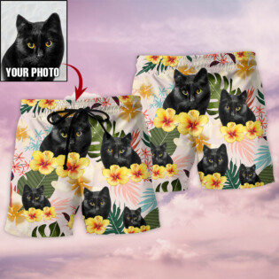 Cat Tropical Various Style Custom Photo - Beach Short - Owl Ohh - Owl Ohh