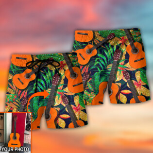 Guitar Various Style Tropical Custom Photo - Beach Short - Owl Ohh - Owl Ohh