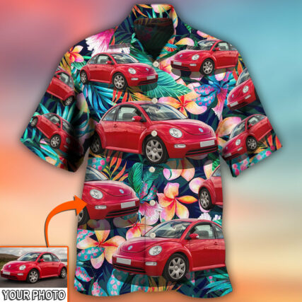 Car Beetle Car Luxury Tropical Flower Custom Photo - Hawaiian Shirt - Owl Ohh - Owl Ohh