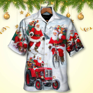 Christmas Having Fun With Santa Claus Gift For Xmas - Hawaiian Shirt - Owl Ohh for men and women, kids - Owl Ohh