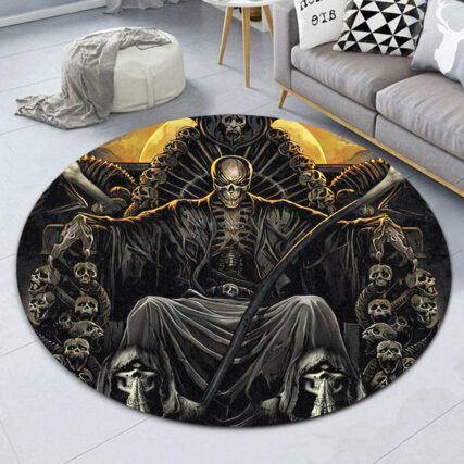 Skull Grim Reaper Dark - Round Mat - Owl Ohh - Owl Ohh