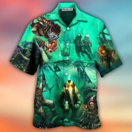 Diving Monster Under The Sea Art Style - Hawaiian Shirt - Owl Ohh - Owl Ohh