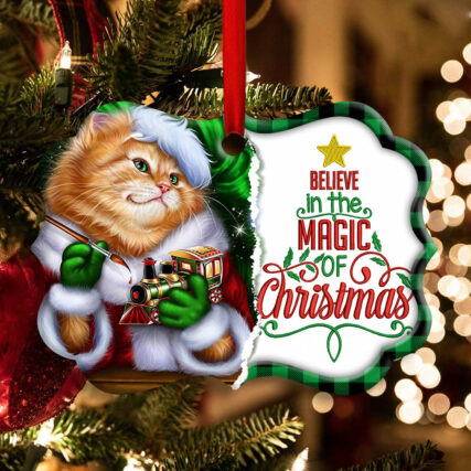 Christmas Cat Cute Kitten Meowy Xmas - Horizontal Ornament - Owl Ohh - Owl Ohh