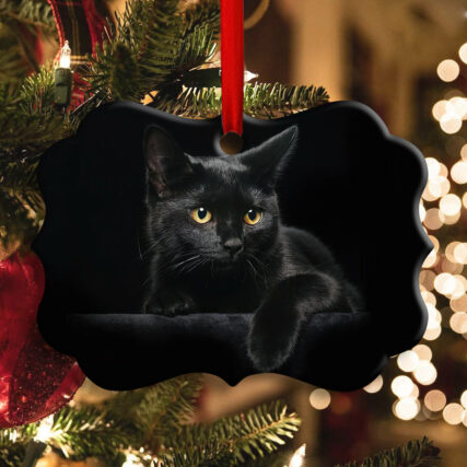 Black Cat Lover Kitty - Horizontal Ornament - Owl Ohh - Owl Ohh