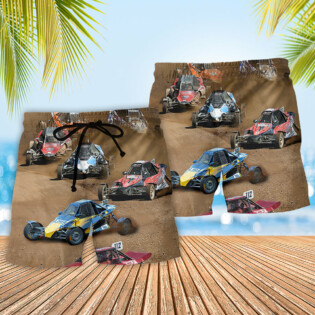 Autocross Cars Crazy Racing - Beach Short - Owl Ohh - Owl Ohh