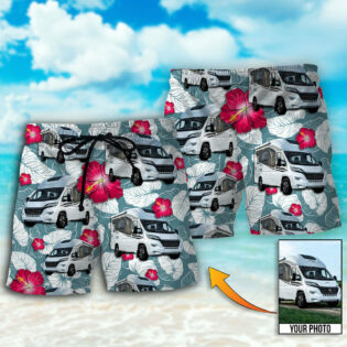 RV Camper Tropical Custom Photo - Beach Short - Owl Ohh - Owl Ohh