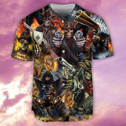 Skull No Guts No Glory - Baseball Jersey - Owl Ohh - Owl Ohh
