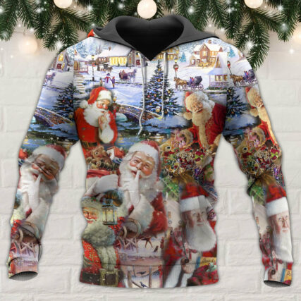 Christmas Santa I'm Just Here For The Ho's - Hoodie - Owl Ohh - Owl Ohh