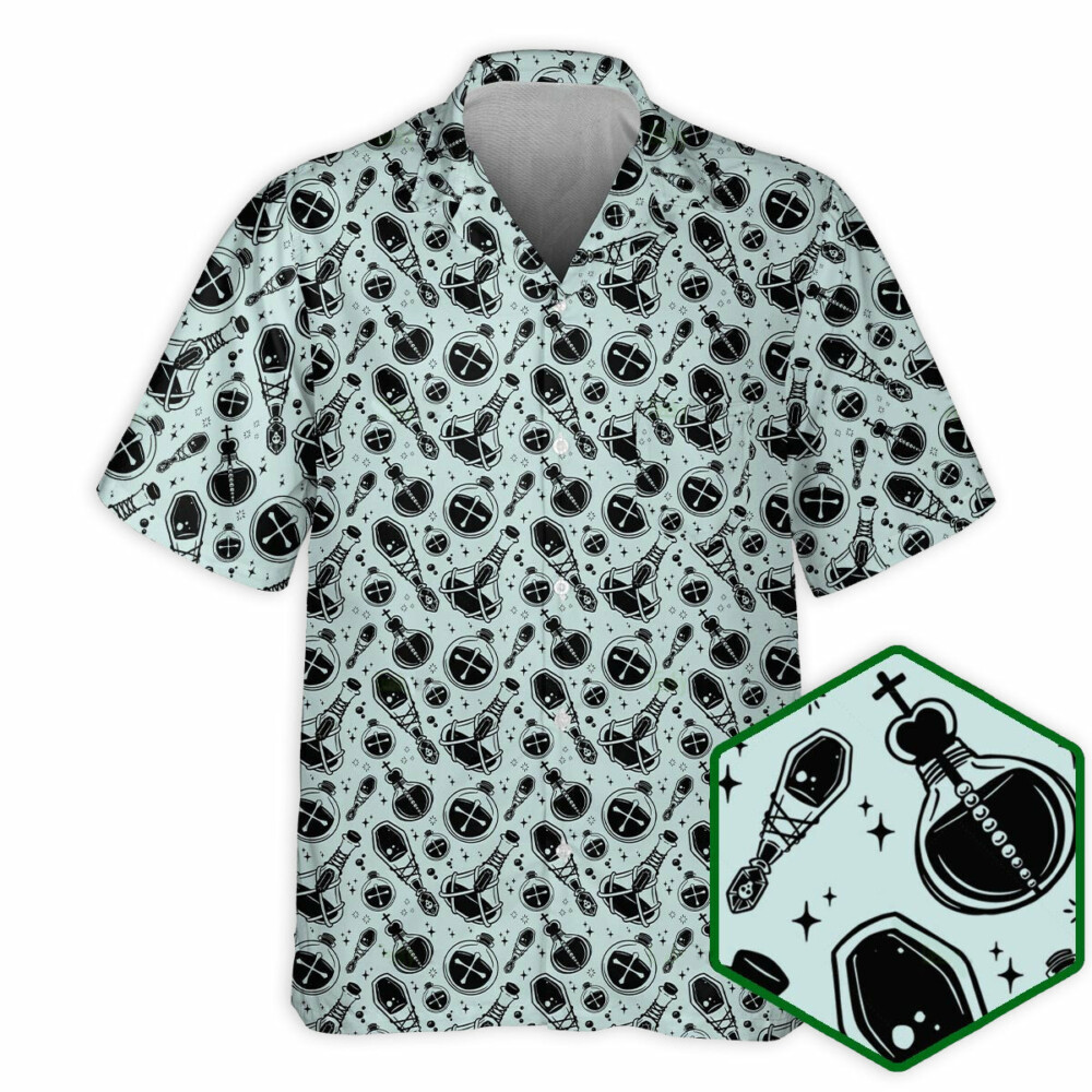 DnD Potion Bottles Pattern - Hawaiian Shirt - Owl Ohh - Owl Ohh
