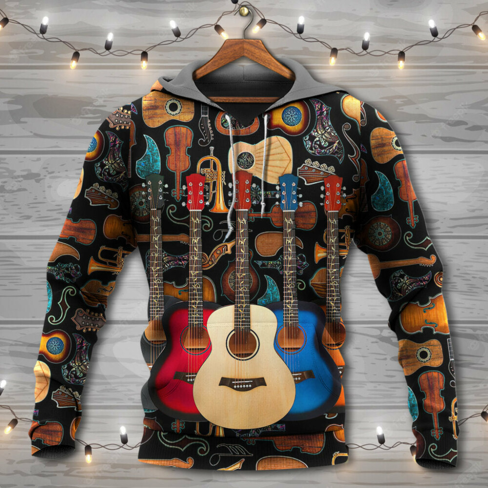 Guitar Lover Happy Life With Music - Hoodie - Owl Ohh - Owl Ohh