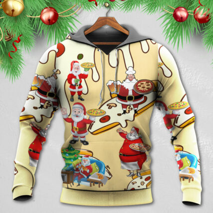 Christmas Santa Eating Pizza. It's Yummy - Hoodie - Owl Ohh - Owl Ohh