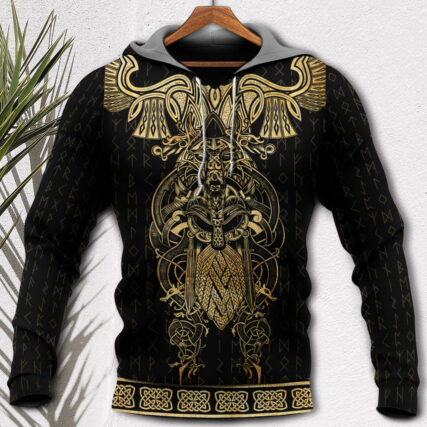 Viking Warrior The Raven Yellow Of Odin - Hoodie - Owl Ohh - Owl Ohh