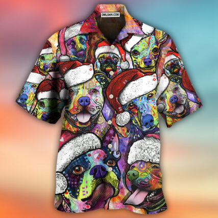 Dog Christmas Colorful Art Style - Hawaiian Shirt - Owl Ohh - Owl Ohh