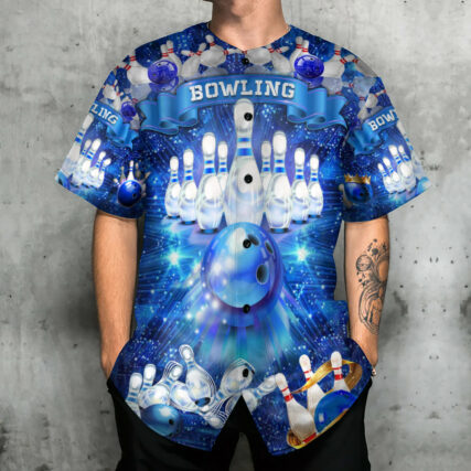 Bowling Is The Best Part Of My Day Blue - Baseball Jersey - Owl Ohh - Owl Ohh