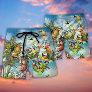 Parrot Cocktail Tropical Vibes - Beach Short - Owl Ohh - Owl Ohh