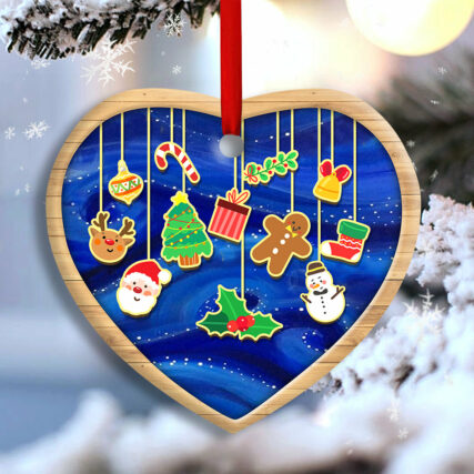 Christmas Santa Merry Xmas And Happy New Year - Heart Ornament - Owl Ohh - Owl Ohh