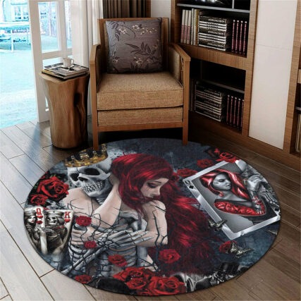 Skull Love Is Life Rose - Round Mat - Owl Ohh - Owl Ohh