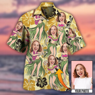 Woman Face Custom Photo Aloha Tropical - Hawaiian Shirt - Owl Ohh - Owl Ohh