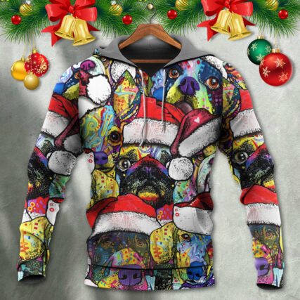 Christmas Dog Colorful Draw With Love - Hoodie - Owl Ohh - Owl Ohh