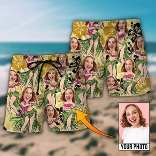 Face Funny Style Custom Photo - Beach Short - Owl Ohh - Owl Ohh