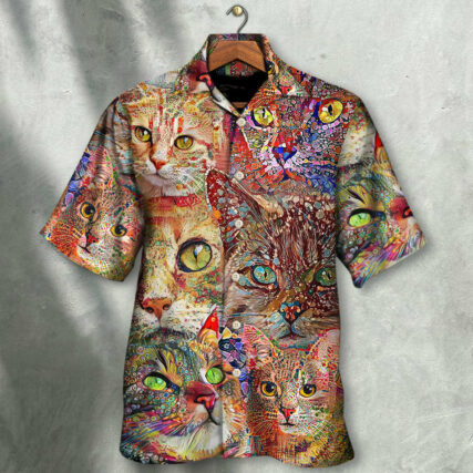 Cat Art Lover Funny Cat Colorful - Hawaiian Shirt - Owl Ohh - Owl Ohh