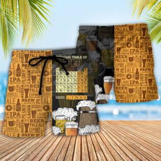 Beer Periodic Table Of Beer - Beach Short - Owl Ohh - Owl Ohh