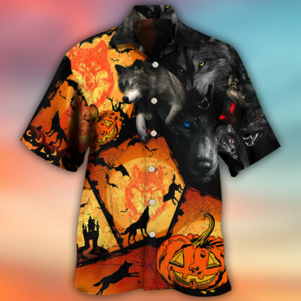 Halloween Wolf Pumpkin Scary - Hawaiian Shirt - Owl Ohh - Owl Ohh