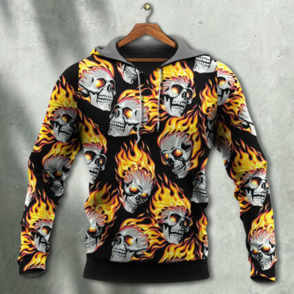 Skull Cool On Fire - Hoodie - Owl Ohh - Owl Ohh