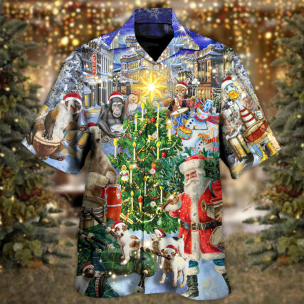 Christmas Animal Happiness With Drum - Hawaiian Shirt - Owl Ohh - Owl Ohh