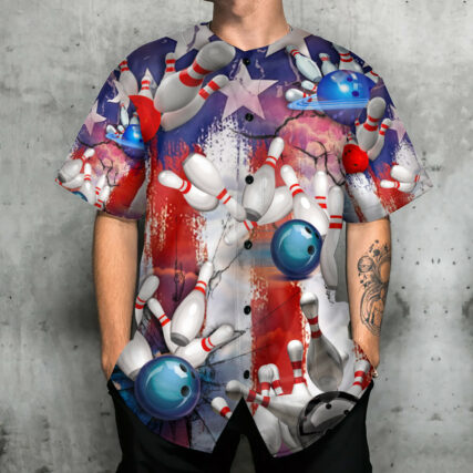 Bowling Independence Day Love Bowling - Baseball Jersey - Owl Ohh - Owl Ohh