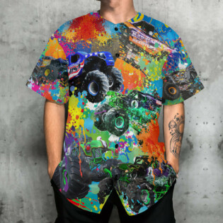 Truck Monster Colorful Truck Painting - Baseball Jersey - Owl Ohh - Owl Ohh