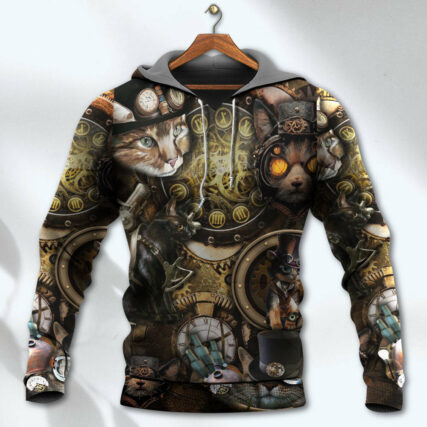 Cat Steampunk Art It's All About Magic - Hoodie - Owl Ohh - Owl Ohh