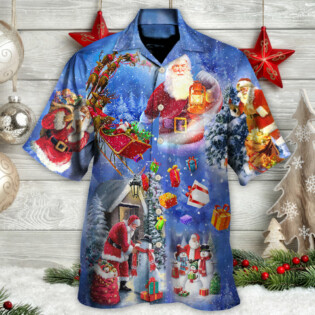 Christmas Merry Xmas Santa Claus Is Coming To Town - Hawaiian Shirt - Owl Ohh - Owl Ohh