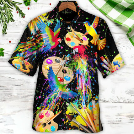 Parrot Painting Your Dream - Hawaiian Shirt - Owl Ohh - Owl Ohh
