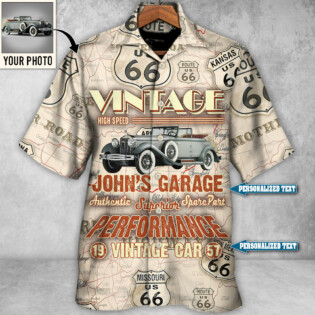 Route 66 Vintage Car Take Me On A Road Trip Custom Photo Personalized - Hawaiian Shirt - Personalized Photo Gifts for men and women, kids - Owl Ohh
