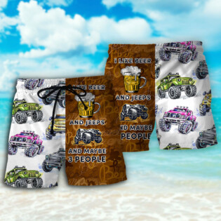 Beer I Like Beer And Jeeps - Beach Short - Owl Ohh - Owl Ohh