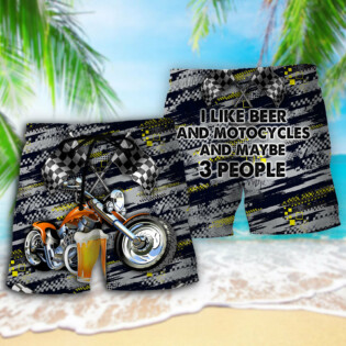 Beer I Like Beer And Motocycles And Maybe 3 People - Beach Short - Owl Ohh - Owl Ohh