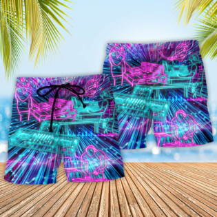 Audio Engineer Neon Style - Beach Short - Owl Ohh - Owl Ohh