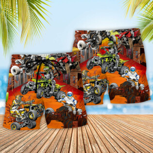 ATV Quad Riding Hard - Beach Short - Owl Ohh - Owl Ohh