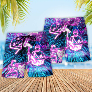 Sound Engineer Neon Style - Beach Short - Owl Ohh - Owl Ohh