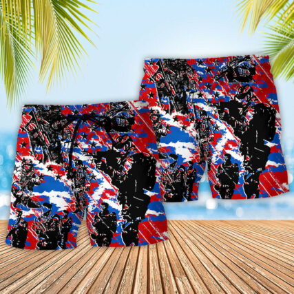 Veteran Independence Day Camo Pattern - Beach Short - Owl Ohh - Owl Ohh