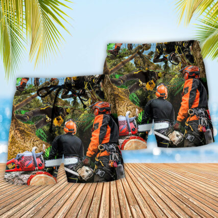 Arborist Tree Surgeon Climbing Tree Continuous - Beach Short - Owl Ohh - Owl Ohh