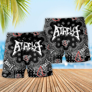 Atheist Black And White Paisley Pattern - Beach Short - Owl Ohh - Owl Ohh