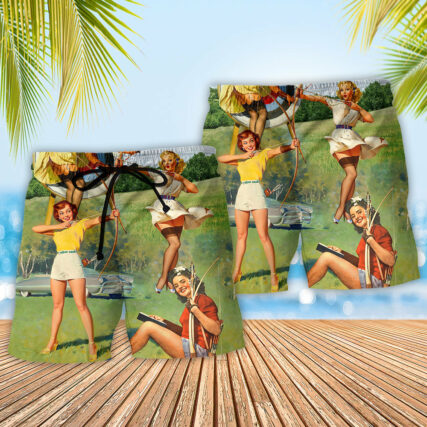 Archery Tournaments Pinup Girls - Beach Short - Owl Ohh - Owl Ohh