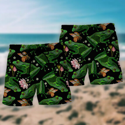 Green frog black style - Hawaiian shirt - HAWS02LIN310322