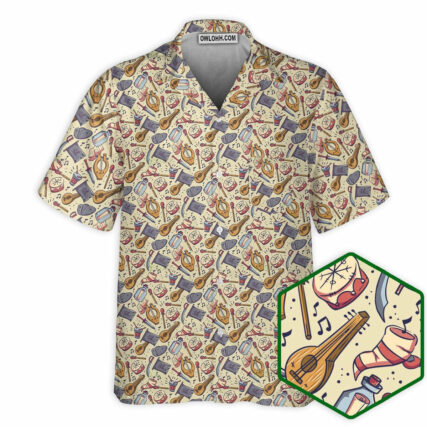 DnD Bard With Sword And Music Pattern - Hawaiian Shirt - Owl Ohh - Owl Ohh