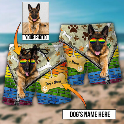 German Shepherd Dog Various Style Custom Photo Personalized - Beach Short - Owl Ohh - Owl Ohh