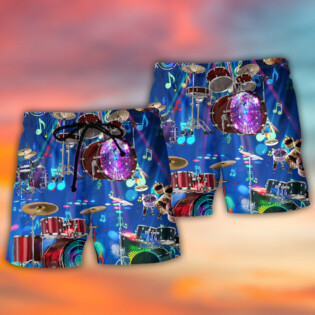 Drum Is My Life Light Neon Style - Beach Short - Owl Ohh - Owl Ohh